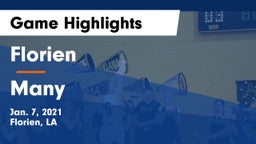 Florien  vs Many  Game Highlights - Jan. 7, 2021