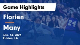 Florien  vs Many  Game Highlights - Jan. 14, 2022