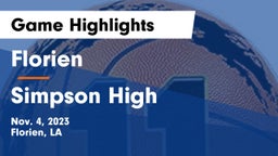 Florien  vs Simpson High Game Highlights - Nov. 4, 2023