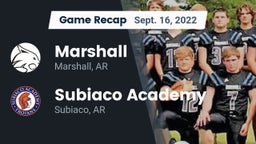 Recap: Marshall  vs. Subiaco Academy 2022