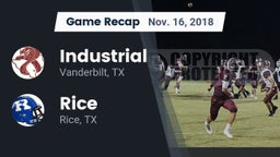Recap: Industrial  vs. Rice  2018