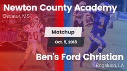 Matchup: Newton County Academ vs. Ben's Ford Christian  2018