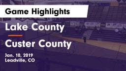 Lake County  vs Custer County Game Highlights - Jan. 10, 2019