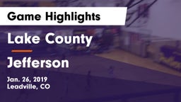 Lake County  vs Jefferson Game Highlights - Jan. 26, 2019