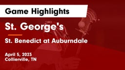 St. George's  vs St. Benedict at Auburndale   Game Highlights - April 5, 2023