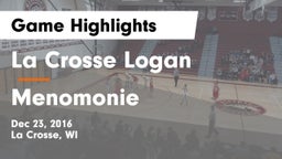 La Crosse Logan vs Menomonie  Game Highlights - Dec 23, 2016