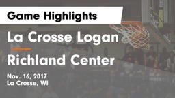 La Crosse Logan vs Richland Center  Game Highlights - Nov. 16, 2017