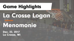 La Crosse Logan vs Menomonie  Game Highlights - Dec. 22, 2017