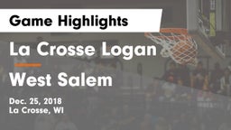 La Crosse Logan vs West Salem  Game Highlights - Dec. 25, 2018