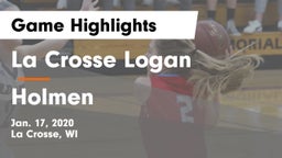 La Crosse Logan vs Holmen  Game Highlights - Jan. 17, 2020
