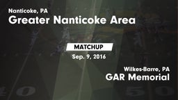 Matchup: Greater Nanticoke Ar vs. GAR Memorial  2016