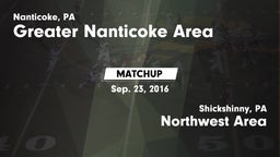 Matchup: Greater Nanticoke Ar vs. Northwest Area  2016