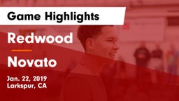 Redwood  vs Novato  Game Highlights - Jan. 22, 2019