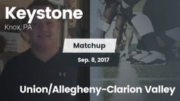 Matchup: Keystone vs. Union/Allegheny-Clarion Valley 2017