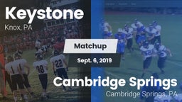 Matchup: Keystone vs. Cambridge Springs  2019