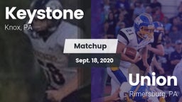 Matchup: Keystone vs. Union  2020