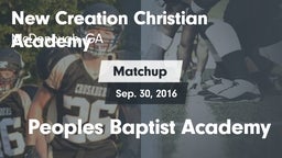 Matchup: New Creations Christ vs. Peoples Baptist Academy 2016
