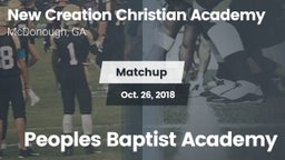 Matchup: New Creations Christ vs. Peoples Baptist Academy 2018