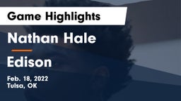 Nathan Hale  vs Edison  Game Highlights - Feb. 18, 2022