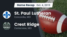 Recap: St. Paul Lutheran  vs. Crest Ridge  2019