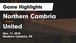 Northern Cambria  vs United  Game Highlights - Dec. 11, 2018