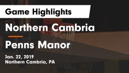 Northern Cambria  vs Penns Manor  Game Highlights - Jan. 22, 2019