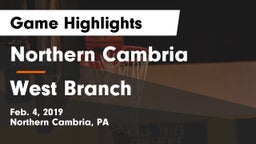 Northern Cambria  vs West Branch  Game Highlights - Feb. 4, 2019