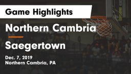 Northern Cambria  vs Saegertown  Game Highlights - Dec. 7, 2019