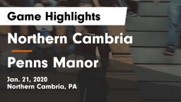 Northern Cambria  vs Penns Manor  Game Highlights - Jan. 21, 2020