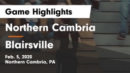 Northern Cambria  vs Blairsville  Game Highlights - Feb. 5, 2020
