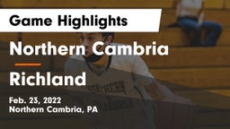 Northern Cambria  vs Richland  Game Highlights - Feb. 23, 2022