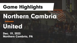 Northern Cambria  vs United  Game Highlights - Dec. 19, 2023