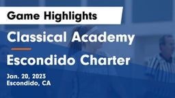 Classical Academy  vs Escondido Charter  Game Highlights - Jan. 20, 2023