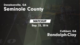 Matchup: Seminole County vs. Randolph-Clay  2016
