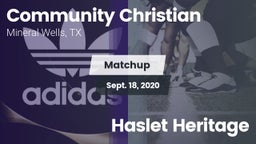 Matchup: Community Christian vs. Haslet Heritage 2020