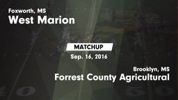 Matchup: West Marion vs. Forrest County Agricultural  2016