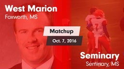 Matchup: West Marion vs. Seminary  2016