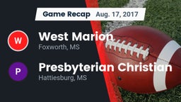 Recap: West Marion  vs. Presbyterian Christian  2017