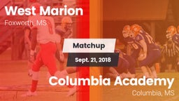 Matchup: West Marion vs. Columbia Academy  2018