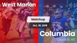 Matchup: West Marion vs. Columbia  2018