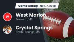 Recap: West Marion  vs. Crystal Springs  2020
