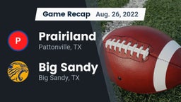 Recap: Prairiland  vs. Big Sandy  2022