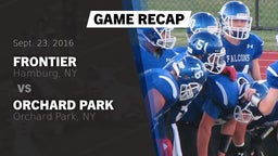 Recap: Frontier  vs. Orchard Park  2016