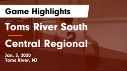 Toms River South  vs Central Regional  Game Highlights - Jan. 3, 2020