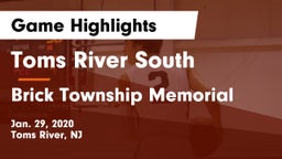 Toms River South  vs Brick Township Memorial  Game Highlights - Jan. 29, 2020