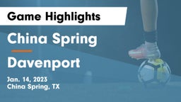 China Spring  vs Davenport  Game Highlights - Jan. 14, 2023