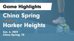 China Spring  vs Harker Heights  Game Highlights - Jan. 6, 2024