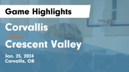 Corvallis  vs Crescent Valley  Game Highlights - Jan. 25, 2024
