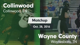 Matchup: Collinwood High vs. Wayne County  2016