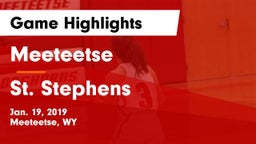 Meeteetse  vs St. Stephens Game Highlights - Jan. 19, 2019